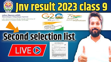 Second list Class 9 Jnv | jnv result 2023 class 9 | live @dailydozzebox