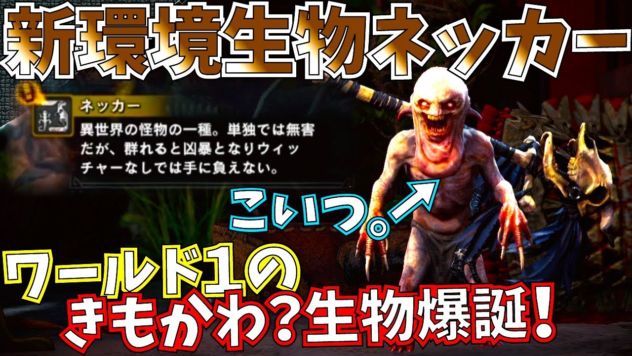 Mhw 出ない方必見 新環境生物 ネッカー 出現方法 少し検証 ウィッチャー3コラボめちゃ楽しい モンハンワールド Youtube