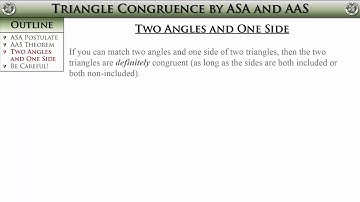 Geometry, Section 4-3 -- Triangle Congruence by ASA and AAS