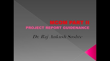 MCOM SEM III PROJECT REPORT GUIDANCE