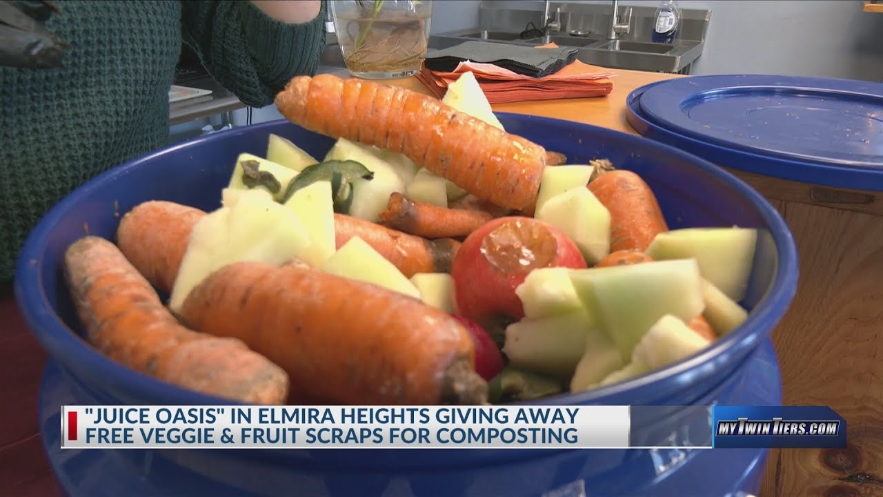 New Juice Bar giving away veggie & fruit scraps for compost in Elmira