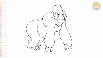 Gorilla drawings easy | Art tutorial | How to draw A Gorilla simply step by step | #artjanag