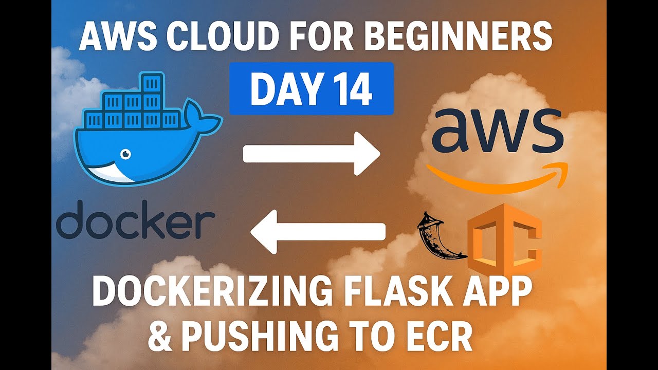 AWS ECR with Docker | Day 14 | Dockerizing Flask App and Pushing to ECR ...