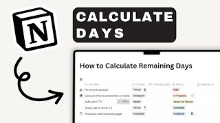 How to Calculate Number of Days Remaining from Due Date in Notion | Notion Tutorial (2025)