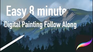 Easy 8 min Mountain Landscape in Procreate