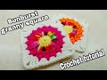 Crochet Sunburst Granny Square Tutorial | Easy Crochet Granny Square Bag O Day Crochet tutorial