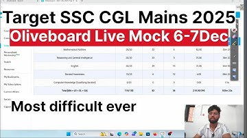 OLIVEBOARD Live Mock 6-7 Dec|SSC CGL Mains 2025| Eduquity Pattern| ✍️💯#oliveboard#ssc#maths#cgl