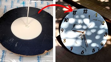 DIY Epoxy Resin Wall Clock | White and Gold Resin Art Clock