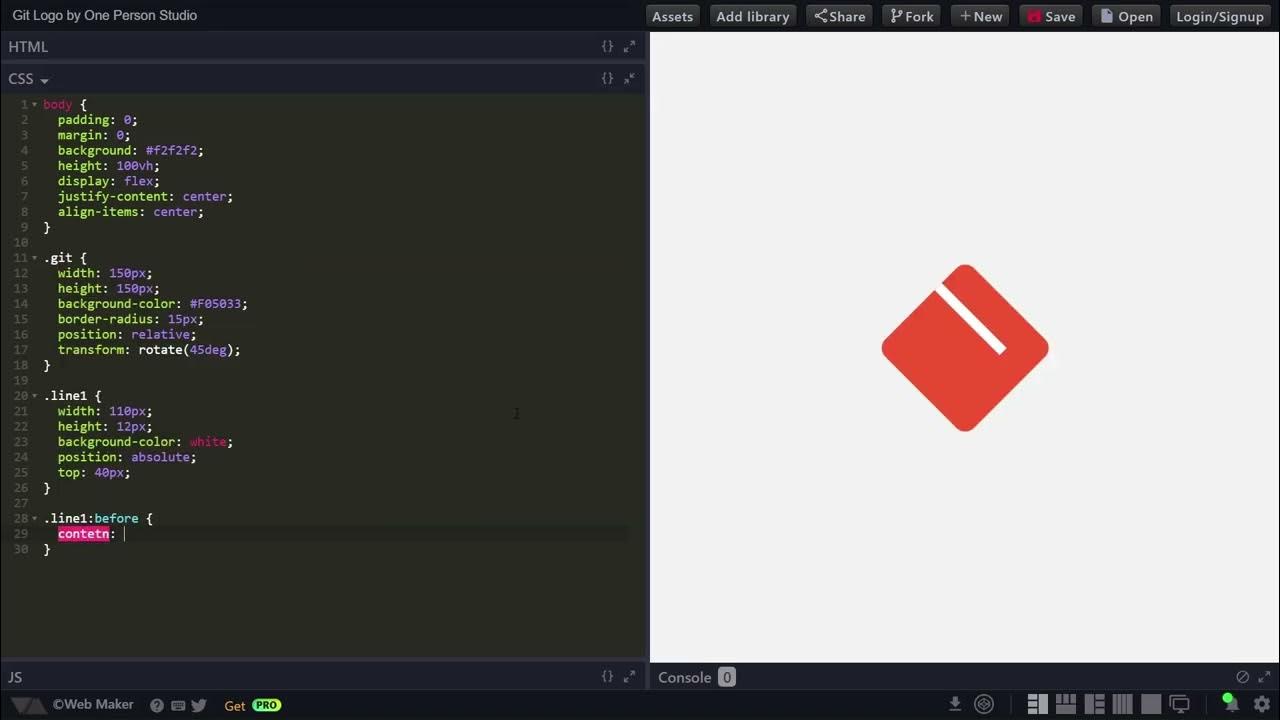 Designing the GIT LOGO in HTML and CSS - YouTube