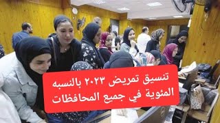 تنسيق تمريض ٢٠٢٣ بالنسبه المئوية في جميع المحافظات