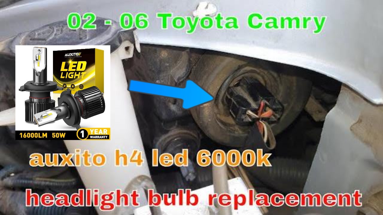 toyota camry low beam h4 auxito led bulb install. YouTube