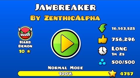 [ON MOBILE] Jawbreaker 100% by:zenthicAlpha (Hard Demon)