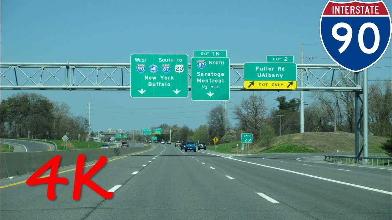 ⁴ᴷ Interstate 90 (Albany, NY) westbound [4K VIDEO]
