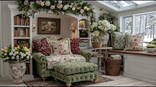Hermosa decoración rústica romántica de cabaña en verde y blanco | Ideas acogedoras y atractivas ... screenshot 5