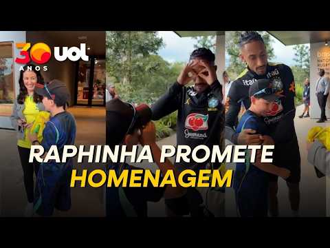 Boy with rare disease meets Raphinha and asks for a special celebration.