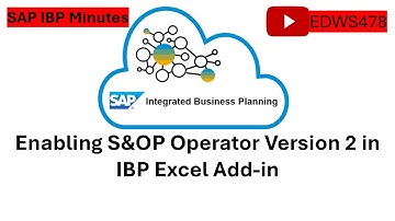SAP IBP Minutes: Running SOP Operator with the filter from IBP Excel Add-in|SOP Operator V2|@EDWS478