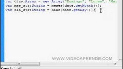 Mostrar Fecha y Hora en Flash AS2 - VideoAprende.com