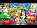 Unboxing Bluey Toys Collection Review  Mystery Chili Police Box &amp; Bingo Backpack Yellow School bus