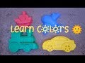 Learn Colors for Children Sand Molds Boat Airplane Cars end train Bob/Учим цвета на английском