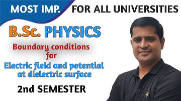Boundary conditions for Electric field and potential at dielectric surface#bscphysics##2ndsemester