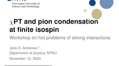 Jens Andersen, Chiral perturbation theory and pion condensation at finite isospin