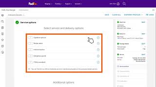 Creating a shipment label using FedEx Ship Manager™ at fedex.com in the Comfortable View screenshot 1