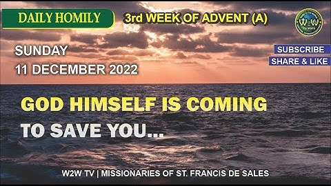 HOMILY | 11 DECEMBER 2022 | 3RD SUNDAY OF ADVENT A | by Fr  Diago Fernandes MSFS