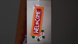 Beautiful and simple welcome rangoli design🙏 #rangoliart #welcomerangoli #ceremony  #easy #ytshorts