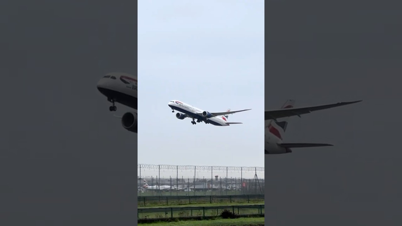 Самолет British Airways BA75 Boeing 787-10 G-ZBLA взлетает из Хитроу (LHR) в Лос-Анджелес (LOS) #...