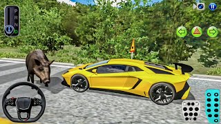 New yellow Lamborghini Car Narrow Mountain Road Driving - 3D Driving Class Android Games - 2026 screenshot 5
