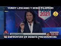 Yonhy Lescano y Keiko Fujimori se enfrentan en debate presidencial