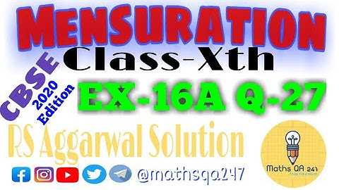 Class X Ex 16A Q No 27 (i & ii) Page 707 R S Aggarwal Solution ||Maths QA 247||