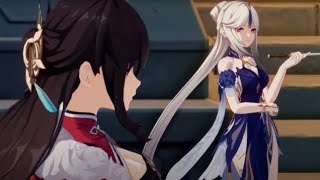 Beidou Ningguangs Flirting Scene Genshin Impact