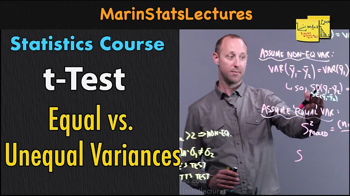 Two Sample t-Test:Equal vs Unequal Variance Assumption| Statistics Tutorial #24| MarinStatsLectures