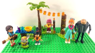 How To Build Mega Construx Despicable Me 3 Family Luau Party FHY38 | Satisfying Stop-motion