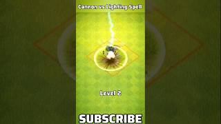 Every Levels Cannon Vs Lighting Spell! | #coc #cannon #shorts