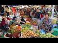 Cambodian Vegetable Market Vs Fish Market - Plenty Fresh Fruit, Fresh Seafood &amp; More Kind of Fish