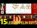 🔴Led Zeppelin - 15 Great Riffs - Guitar Lesson WITH TABS!