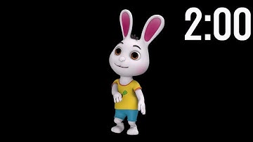 2 Minute Countdown Timer with Music for Kindergarten | Rabbit Dancing Timer