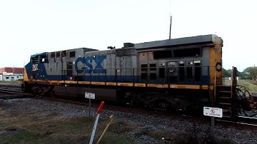 CSX Local Train Crosses Double Diamond Twice Forward And Reverse