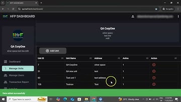 HFP Corporate Admin Dashboard Demo Web Version