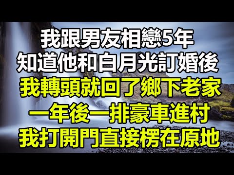 我跟男友相戀5年，知道他和白月光訂婚後，我轉頭就回了鄉下老家，一年後一排豪車進村，我打開門直接楞在原地#圍爐夜話 #花開富貴 #情感故事 #深夜淺讀 #家庭矛盾 #養兒防老 #心書時光 #治愈人生