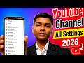 "YouTube Channel All Settings 2026 | Complete Setup Guide in Hindi"✅