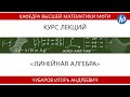 Лекция №1 "Линейная алгебра" (Чубаров И. А.)