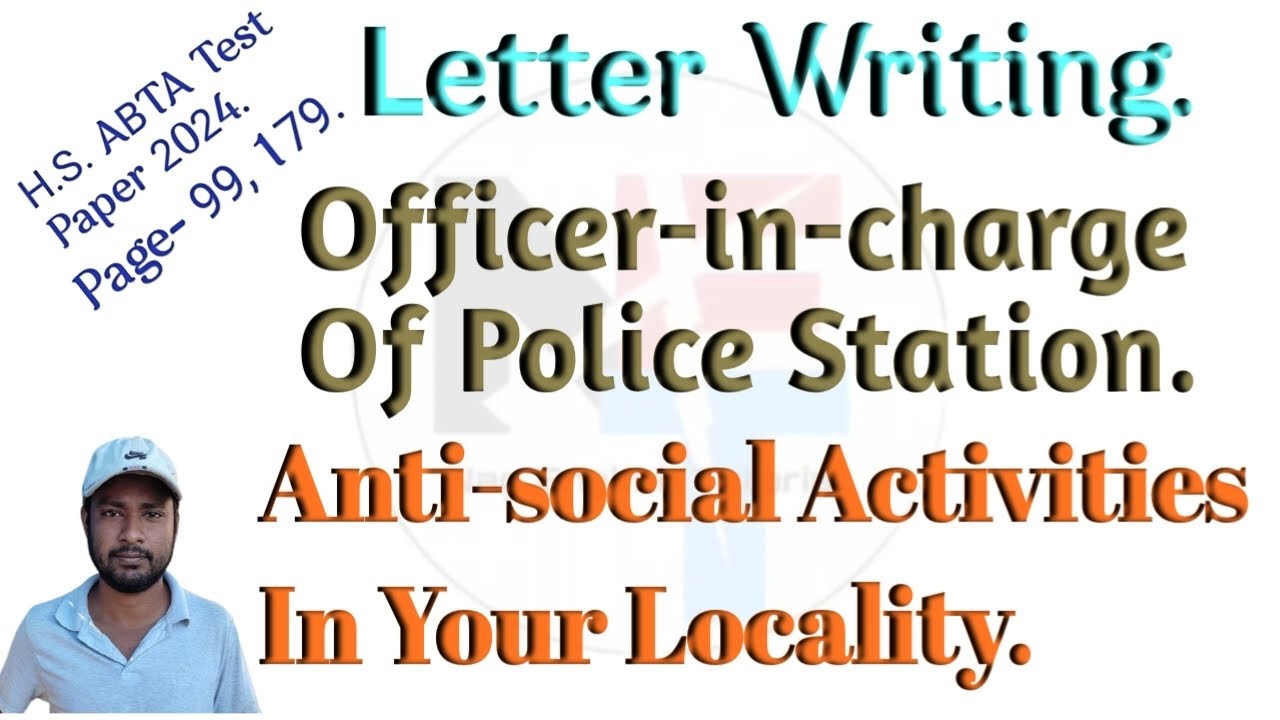 Anti-social Activities.| Letter To Officer-in-charge Of Police Station ...
