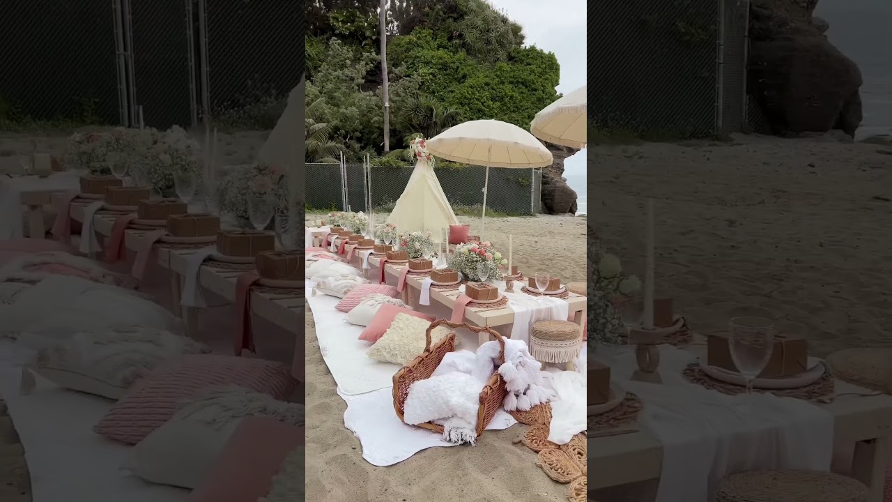 Luxury picnic boho wedding reception