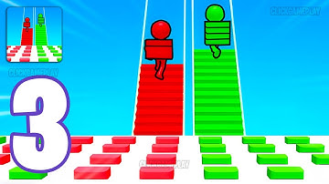 Bridge Race Gameplay Walkthrough Part 3 - Tutorial Build A Bridge (Android,iOS)