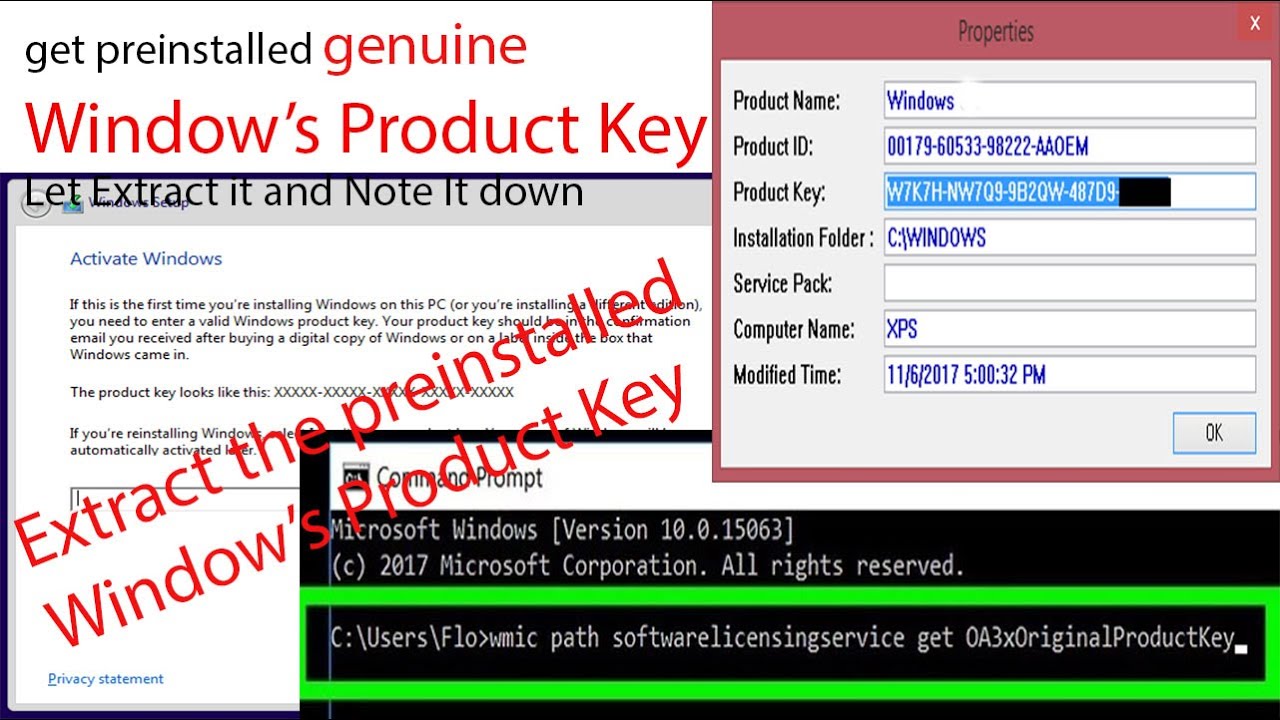 How To Check Preinstalled Window'S Product Activation Code, Windows 10 With  Computer Laptop Desktop - Youtube