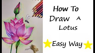Sports Performance How to draw Lotus || Colour pencil work