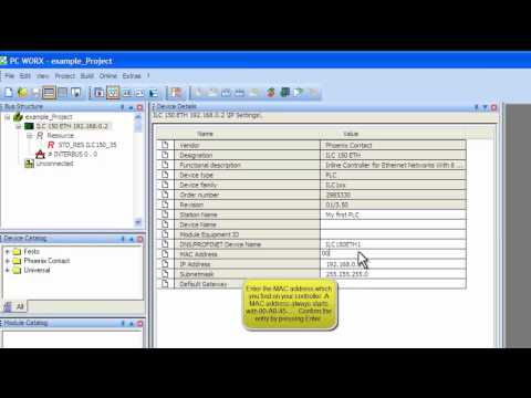 PC Worx video tutorial - Assign IP address to the controller - Chapter 3 - Phoenix Contact